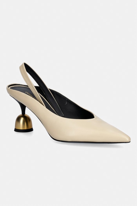 Vanda Novak pantofi stiletto din piele Lucy.Ivory bej SS26