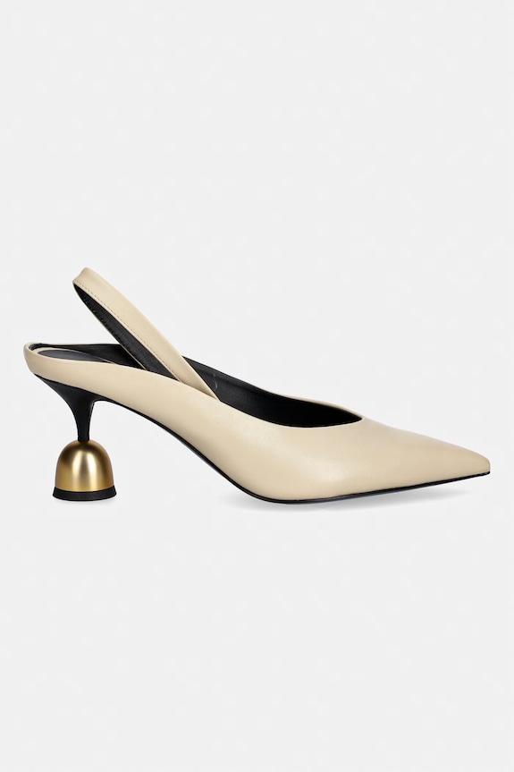 Vanda Novak pantofi stiletto din piele bej Lucy.Ivory