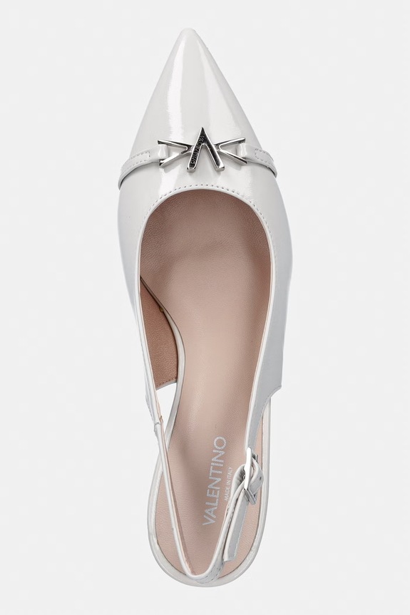 Valentino szpilki z odkrytą piętą skórzane DRESS beżowy 91D2573VER.020