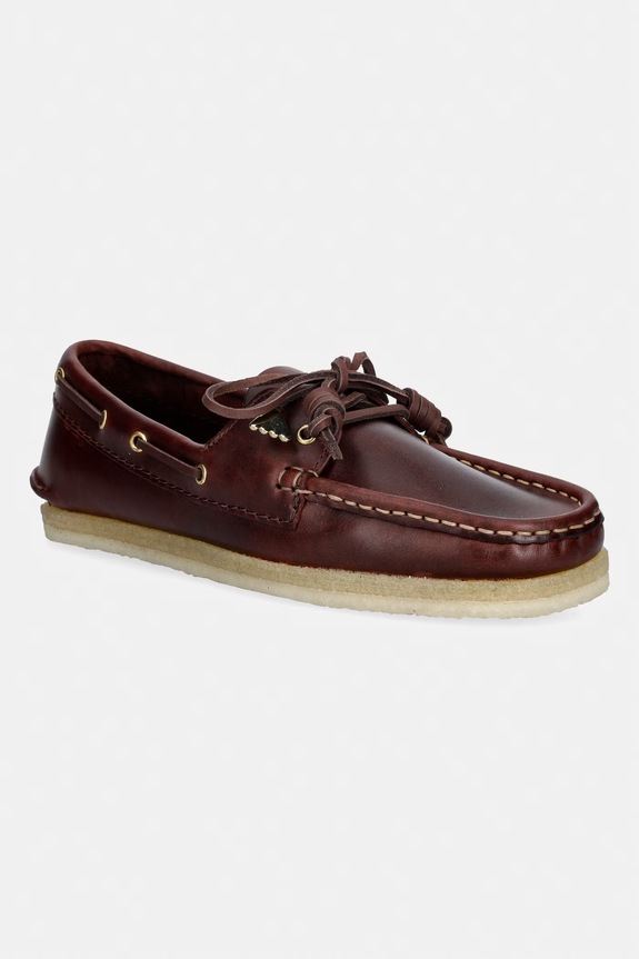 Clarks Originals Godney Boat mokasyny damskie skórzane brązowy 26185687
