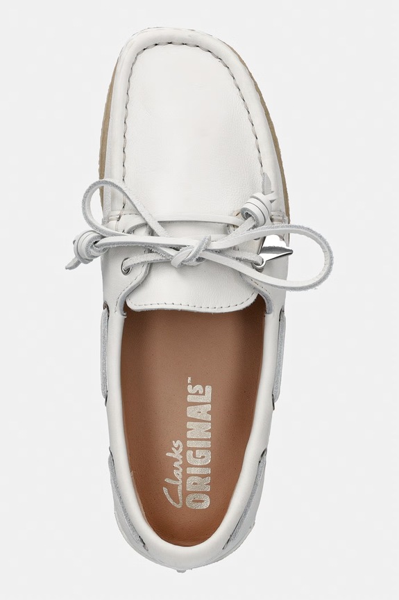 Clarks Originals Godney Boat sneakers boty dámské kožené bílá 26186475