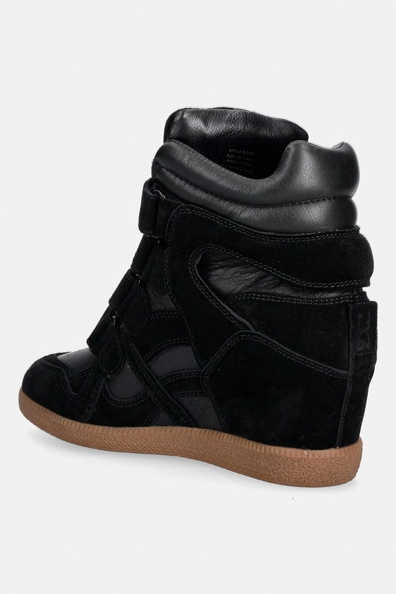 Încălțăminte Nokwol EDEN sneakers pentru femei, din piele întoarsă Eden.Black.Leather negru