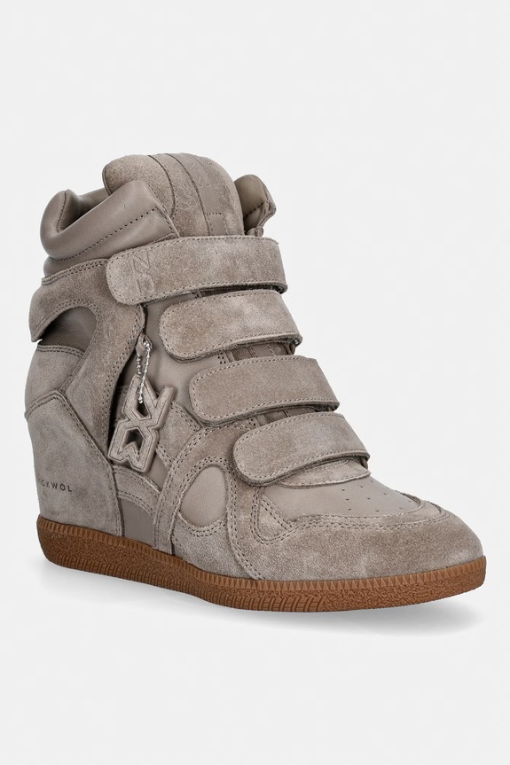 Nokwol EDEN sneakersy damskie zamszowe beżowy Eden.Taupe.Leather