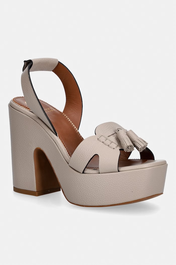 Pollini sandały na słupku beżowy PA1614BG0OPB0209