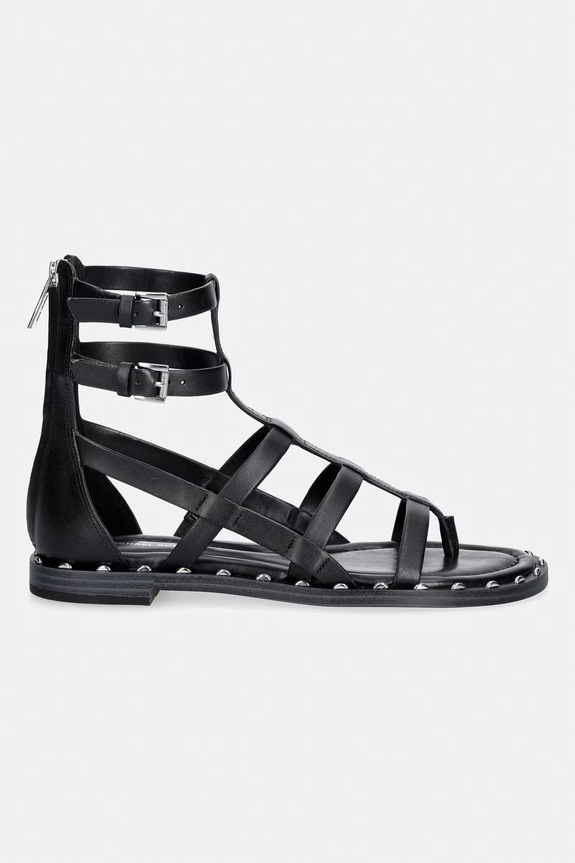 MICHAEL Michael Kors sandały damskie skórzane Noa Flat Sandal 40S6NOFS1L.001 czarny SS26