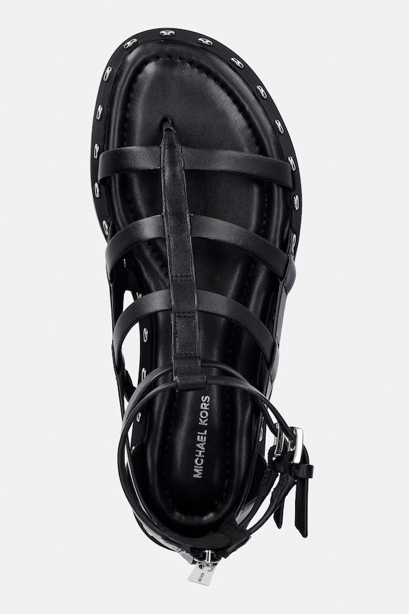MICHAEL Michael Kors sandały damskie skórzane Noa Flat Sandal czarny 40S6NOFS1L.001