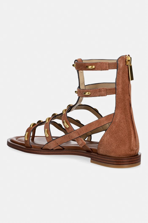 Obuwie MICHAEL Michael Kors sandały rzymianki damskie skórzane Noa Flat Sandal 40S6NOFS1S.230 brązowy