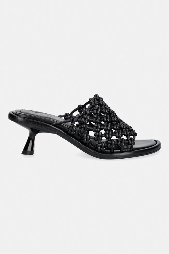 Souliers Martinez papuci cu toc înalt dame din piele MARIZA Mariza.Black negru SS26