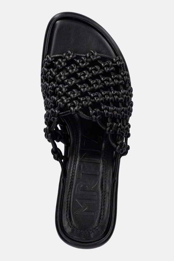Souliers Martinez papuci cu toc înalt dame din piele MARIZA negru Mariza.Black