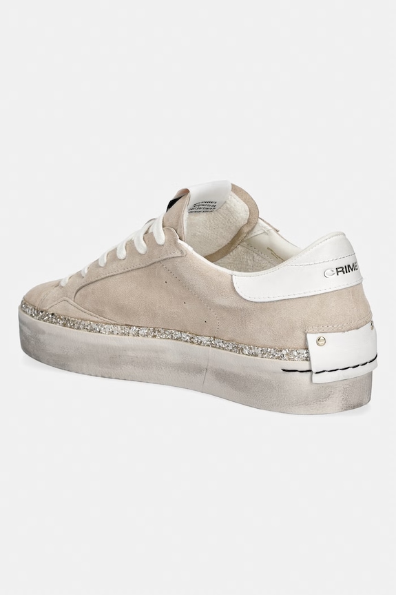 Obuwie Crime London DISTRESSED PLATFORM sneakersy damskie skórzane 29054PP8.15 beżowy