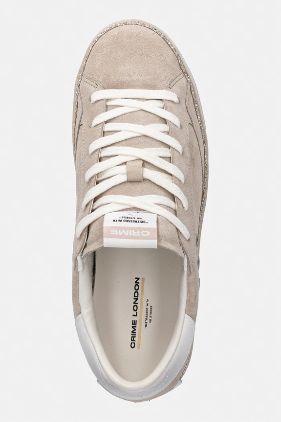 Crime London DISTRESSED PLATFORM sneakersy damskie skórzane beżowy 29054PP8.15