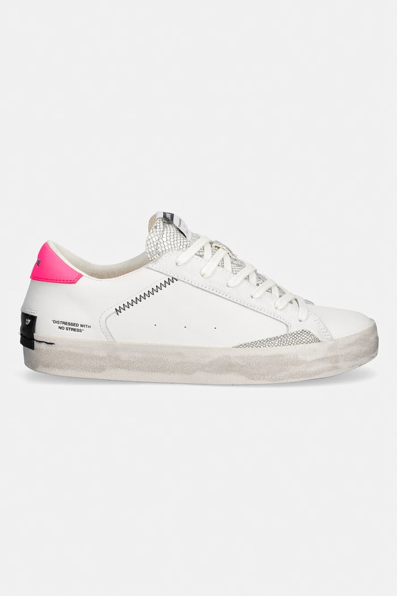 Crime London DISTRESSED sneakersy damskie skórzane 29018EE8.10 biały SS26