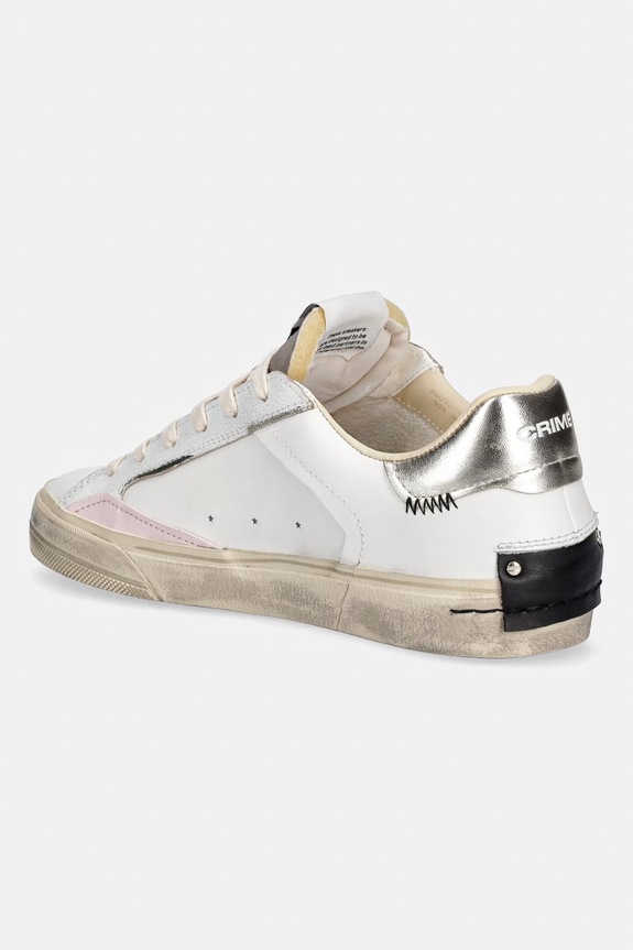 Obuwie Crime London DECONSTRUCTED sneakersy damskie skórzane 29070PP8.10 biały