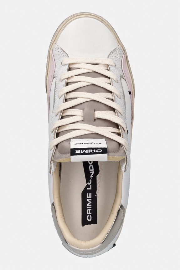Crime London DECONSTRUCTED sneakersy damskie skórzane biały 29070PP8.10