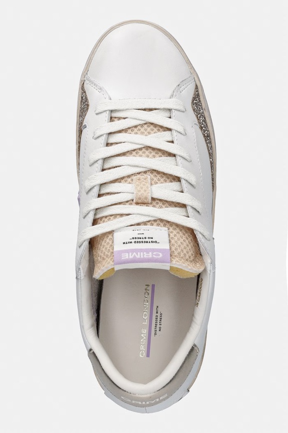 Crime London DISTRESSED sneakersy damskie skórzane biały 20001PP7.10