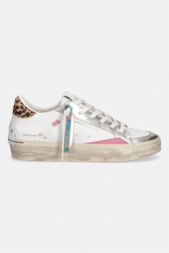 Crime London SK8 DELUXE WEDGE sneakersy damskie skórzane 29153PP8.10 biały SS26