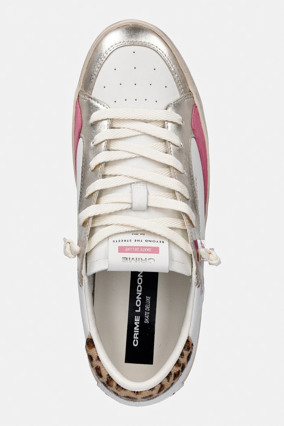 Crime London SK8 DELUXE WEDGE sneakersy damskie skórzane biały 29153PP8.10