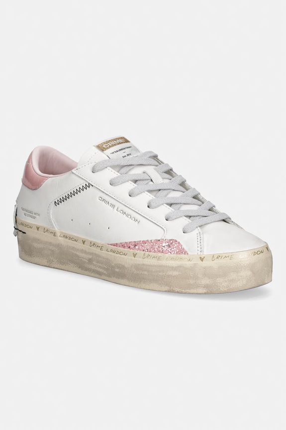 Crime London SK8 DELUXE WEDGE sneakersy damskie skórzane biały 29051PP8.10
