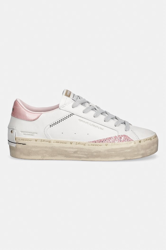 Crime London SK8 DELUXE WEDGE sneakersy damskie skórzane 29051PP8.10 biały SS26
