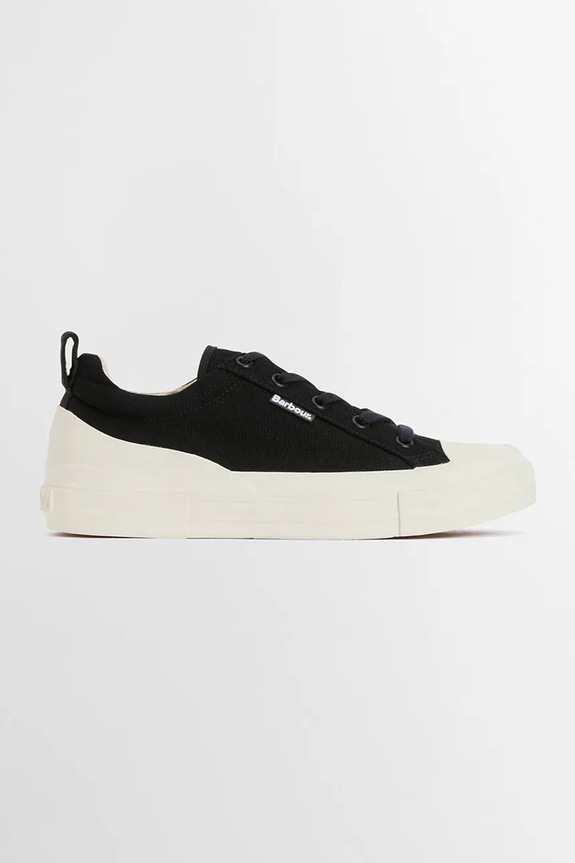 Barbour Stanhope Trainer tenisice za žene od pamuka crna LFO0808BK72