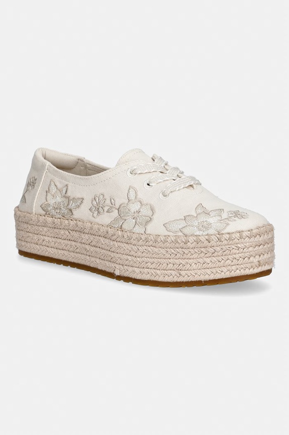 Toms espadryle na platformie damskie VALENCIA LACE UP beżowy 10023325.101