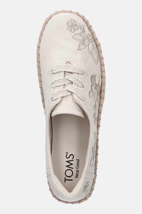 Toms espadryle na platformie damskie VALENCIA LACE UP beżowy 10023325.101