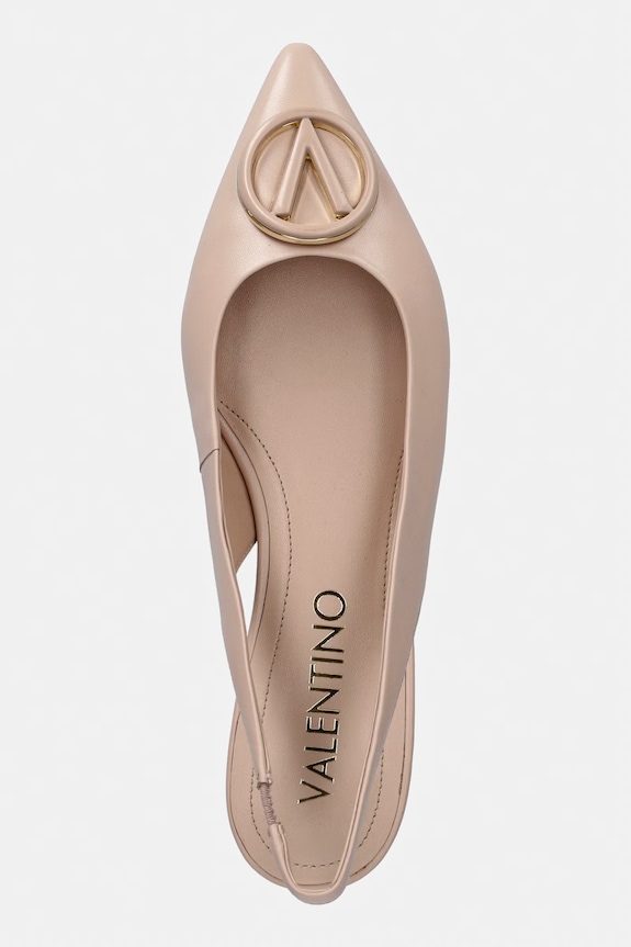 Valentino baleriny skórzane SLINGBACK FLAT beżowy 91V1602NAP.NUDE