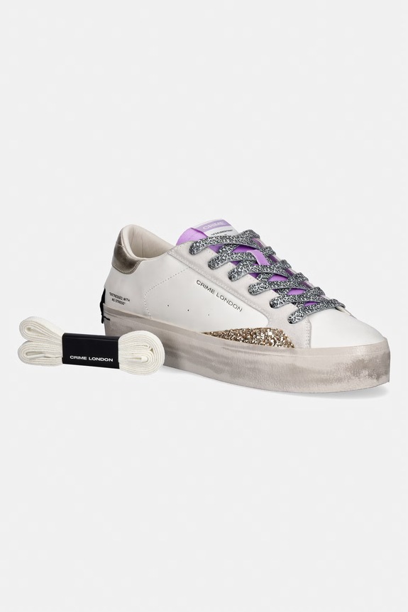 Crime London DISTRESSED PLATFORM σνίκερς γυναικεία δερμάτινα 29055PP8.10