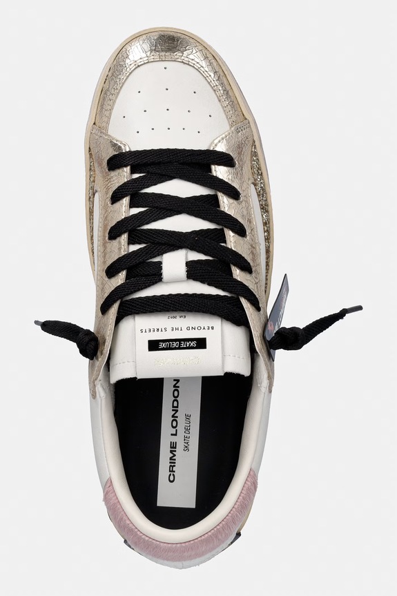 Crime London SK8 DELUXE αθλητικά γυναικεία δερμάτινα λευκό 25115II8.10