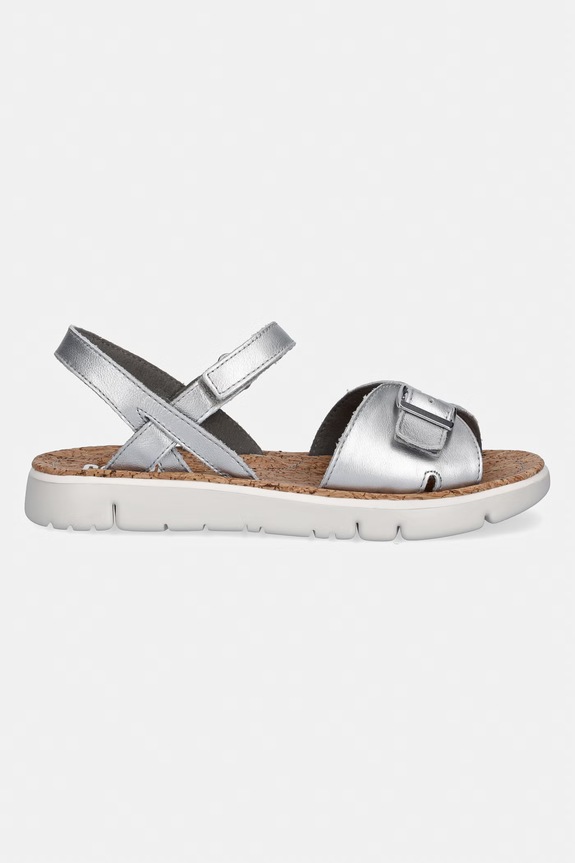 Camper damskie skórzane Oruga Sandal K200631.012 srebrny SS26
