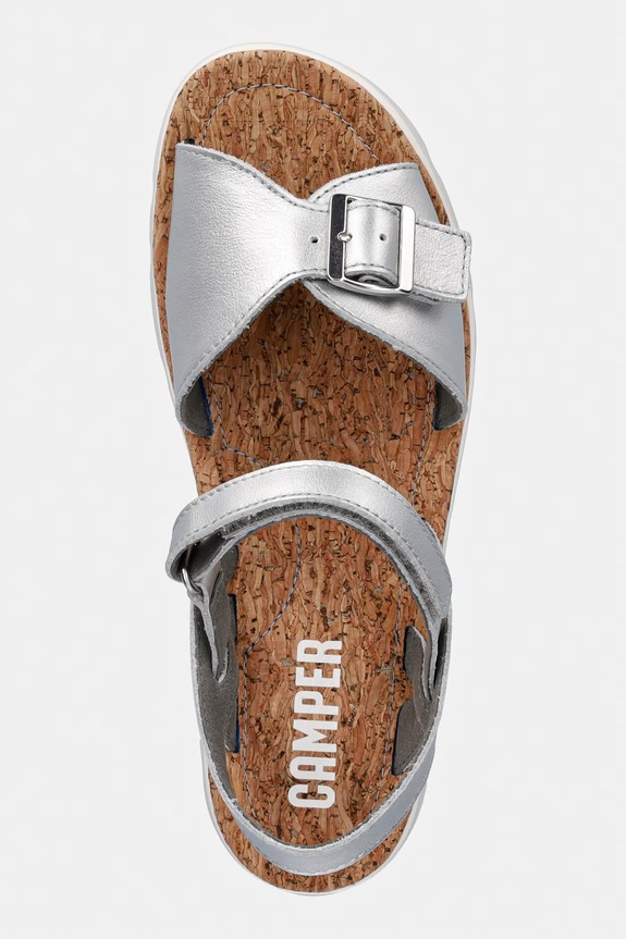 Camper damskie skórzane Oruga Sandal srebrny K200631.012
