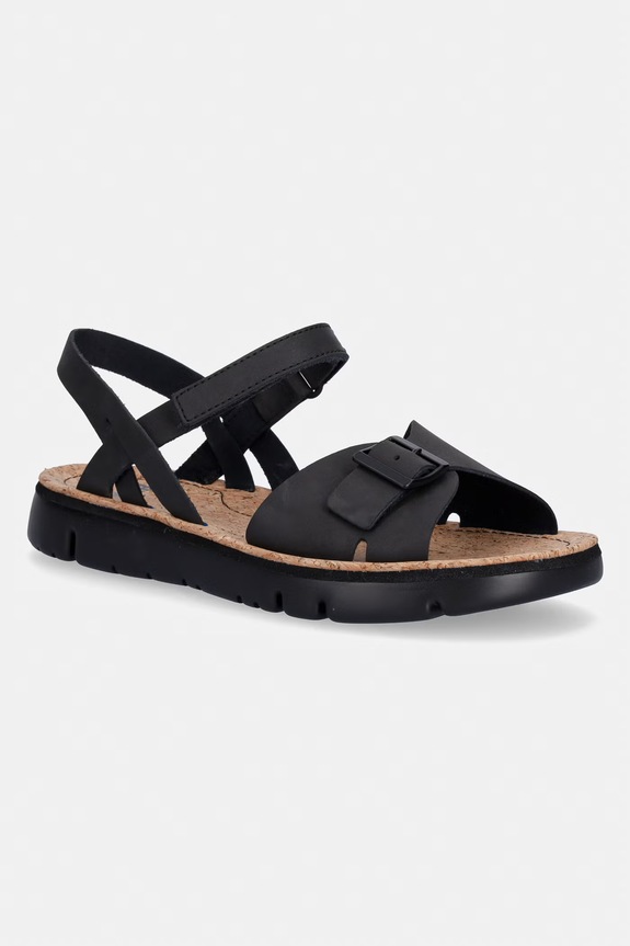 Camper sandały damskie skórzane Oruga Sandal czarny K200631.003