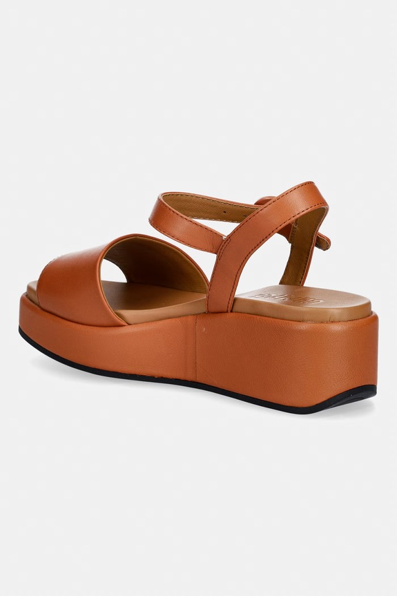 Încălțăminte Camper sandale wedges pentru femei, din piele Misia K200564.026 maro