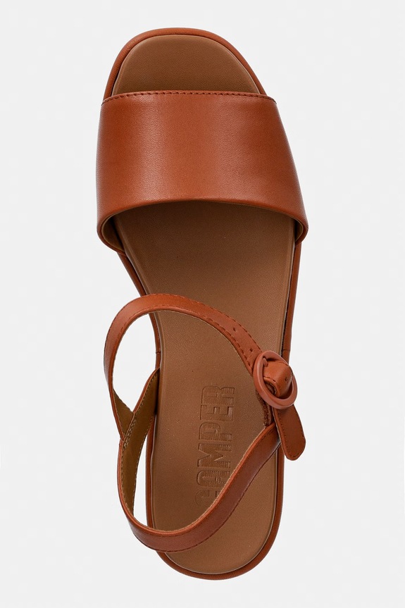 Camper sandale wedges pentru femei, din piele Misia maro K200564.026