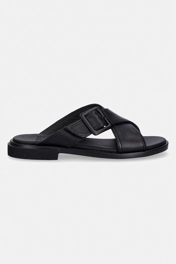 Camper pantofle na plochém podpatku dámské kožené Edy K201384.005 černá SS26