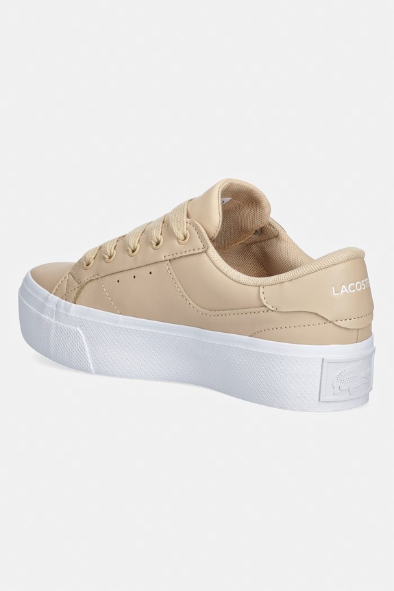 Obuwie Lacoste Ziane Platform Sneakers sneakersy damskie skórzane 50CFA0035.7F8 beżowy