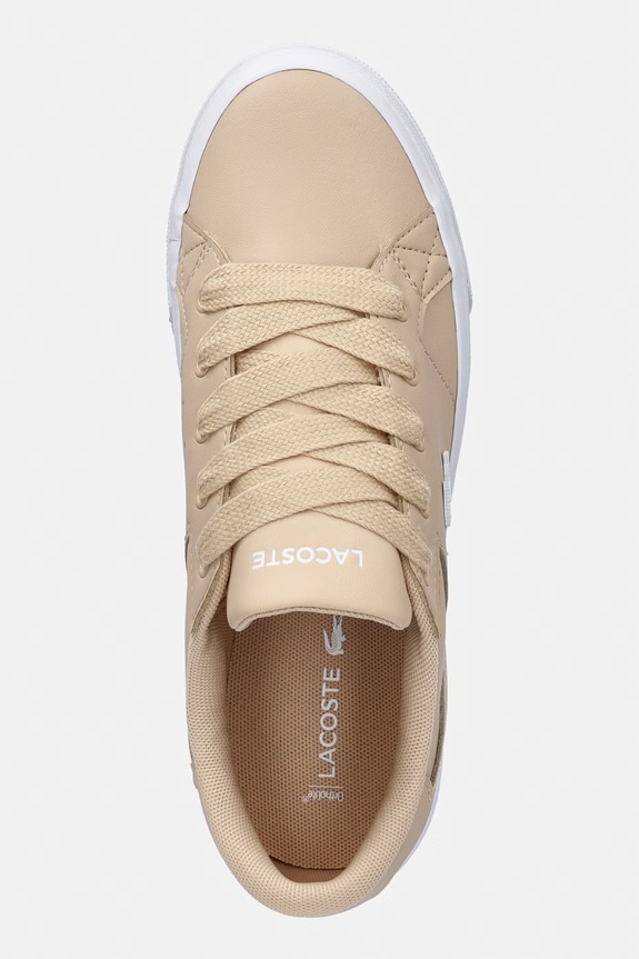 Lacoste Ziane Platform Sneakers sneakersy damskie skórzane beżowy 50CFA0035.7F8