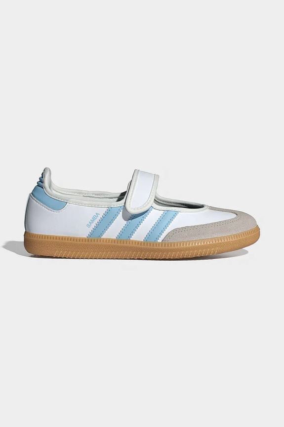 Dječje kožne balerinke adidas Originals DISNEY SAMBA JANE brušena koža bijela JP9545