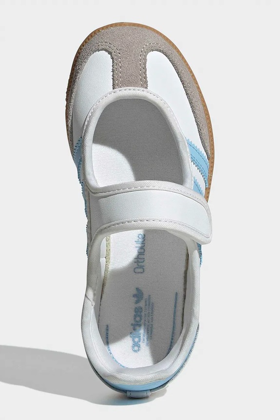 Дитячі шкіряні балетки adidas Originals SAMBA JANE JQ9305 білий