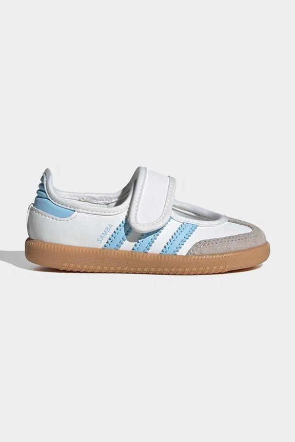 Δερμάτινες μπαλαρίνες για παιδιά adidas Originals SAMBA JANE δέρμα σαμουά λευκό JQ9322