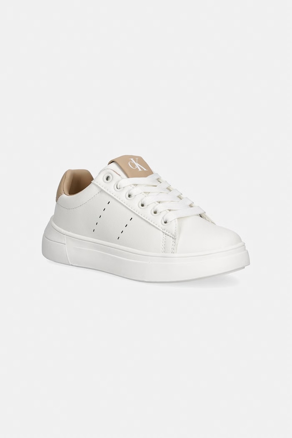 Calvin Klein Jeans sneakersy dziecięce imitacja skóry licowej biały V3X9.83301.30.34