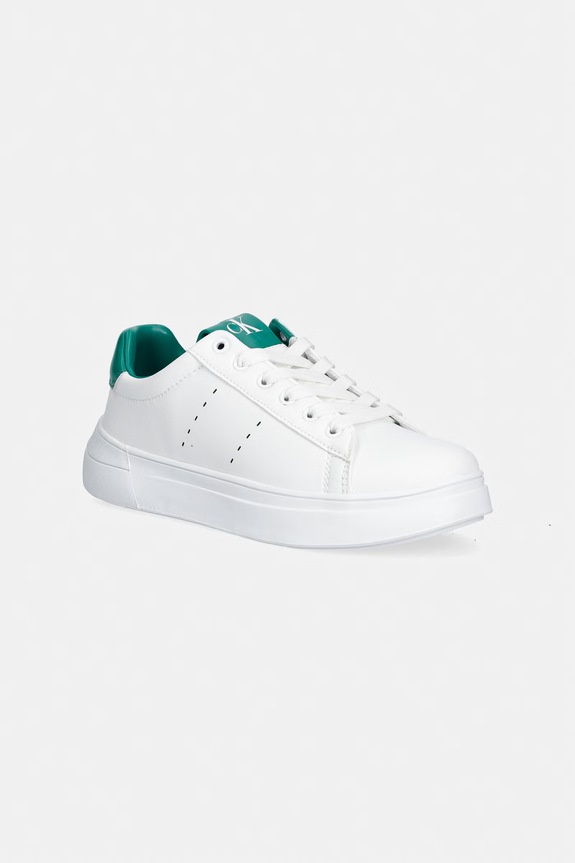 Calvin Klein Jeans sneakersy dziecięce imitacja skóry licowej biały V3X9.83301.35.39