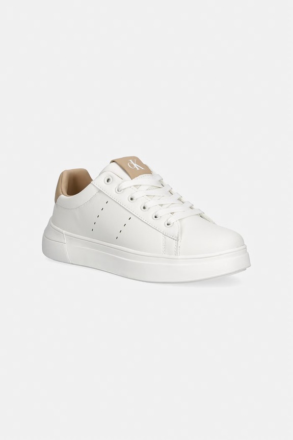 Calvin Klein Jeans sneakersy dziecięce imitacja skóry licowej biały V3X9.83301.35.39