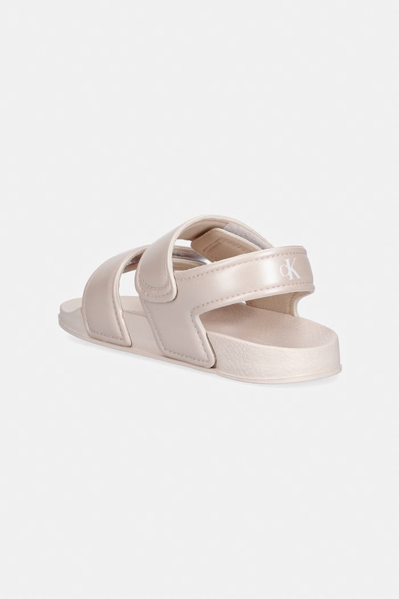 Dievča Calvin Klein Jeans sandále na plochom podpätku detské V1AF.83266.22.29 ružová