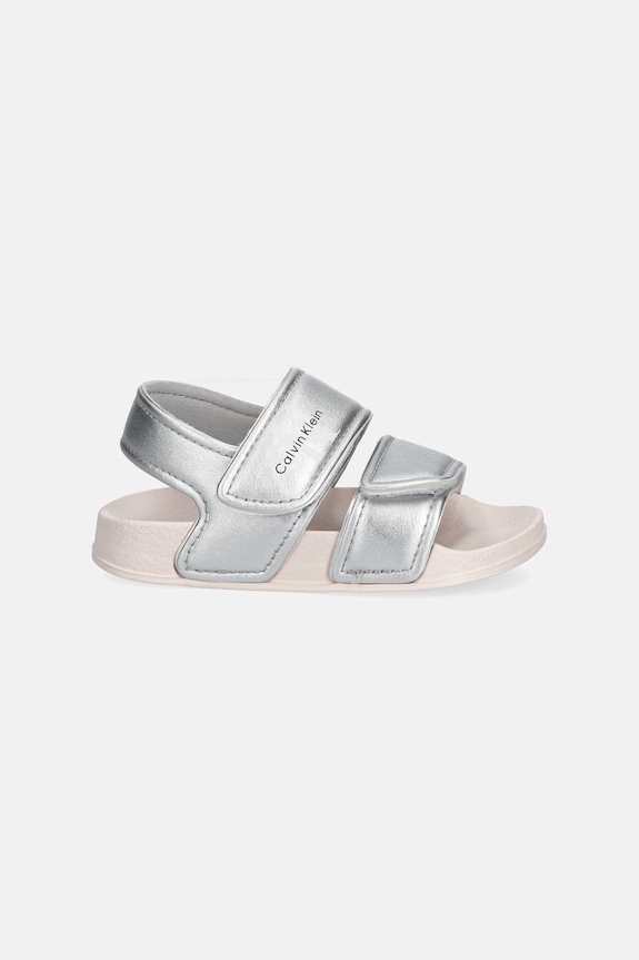 Calvin Klein Jeans sandále na plochom podpätku detské V1AF.83266.22.29 strieborná SS26