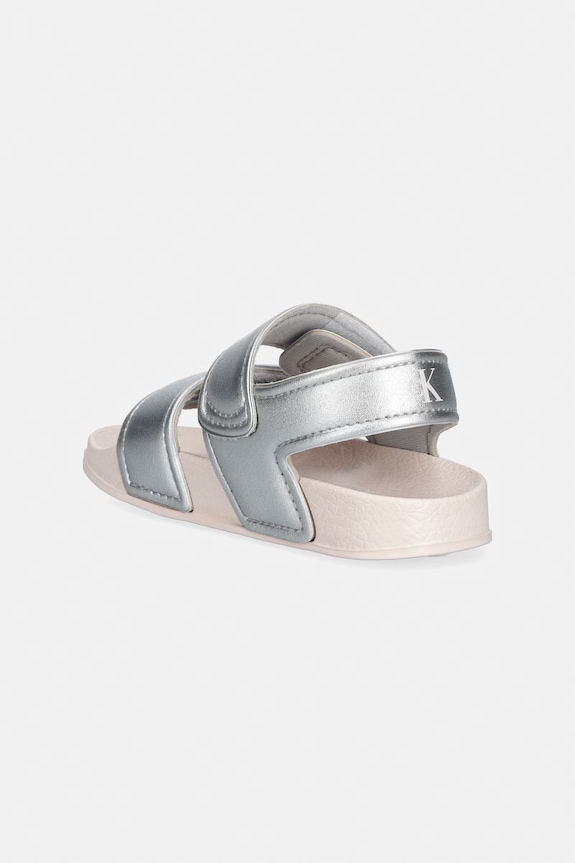 Dievča Calvin Klein Jeans sandále na plochom podpätku detské V1AF.83266.22.29 strieborná
