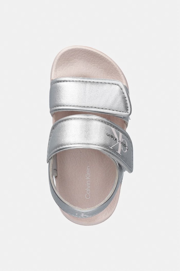 Calvin Klein Jeans sandále na plochom podpätku detské strieborná V1AF.83266.22.29