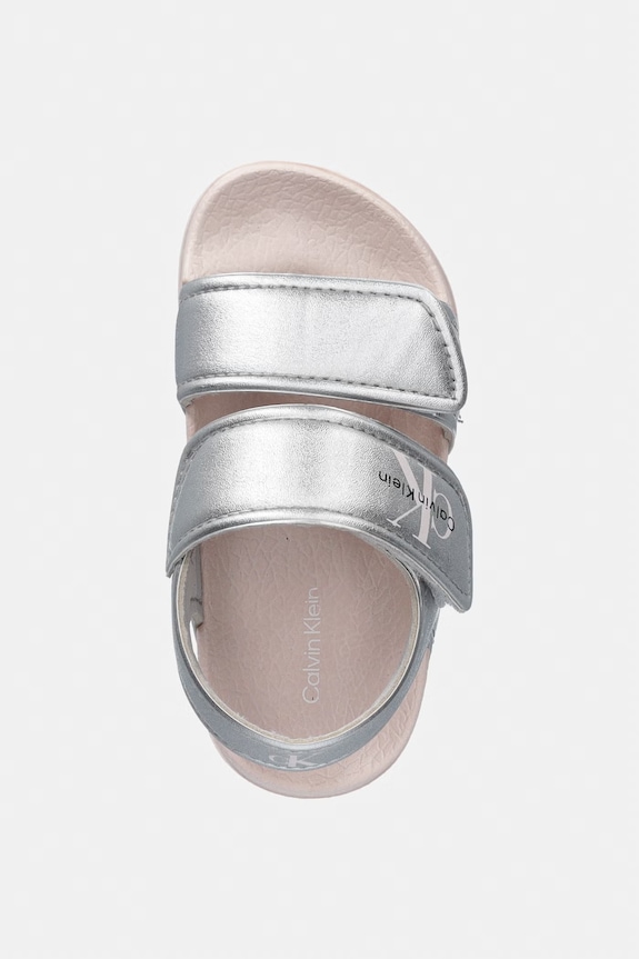 Calvin Klein Jeans sandále na plochom podpätku detské strieborná V1AF.83266.22.29