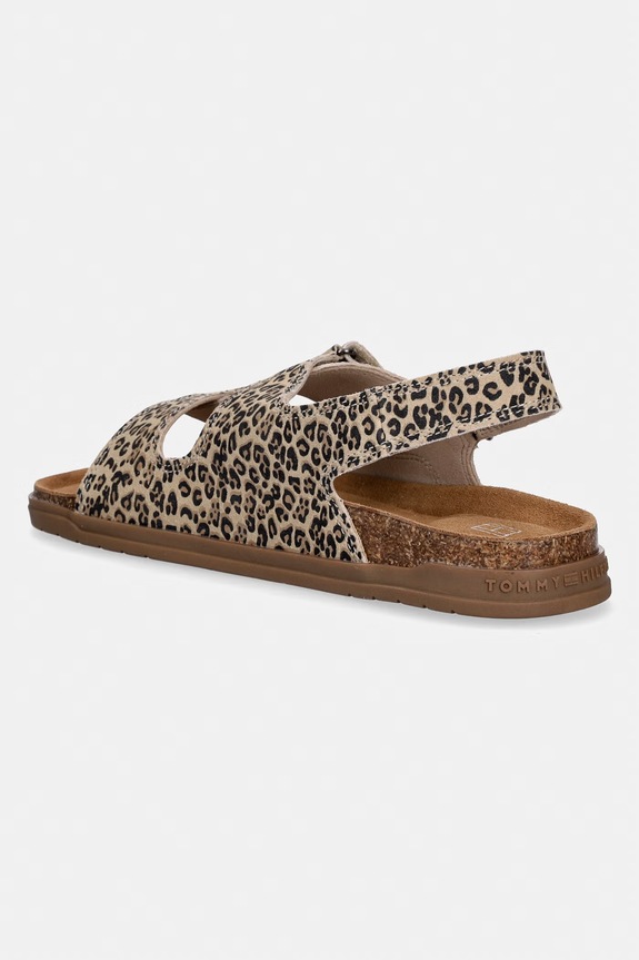 Fete Tommy Hilfiger sandale din piele întoarsă pentru copii T3A2.34306.35.40 maro
