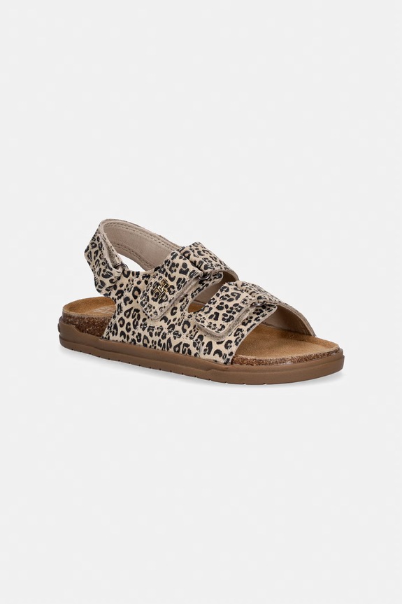 Tommy Hilfiger sandali per bambini in scamoscio marrone T3A2.34306.30.34